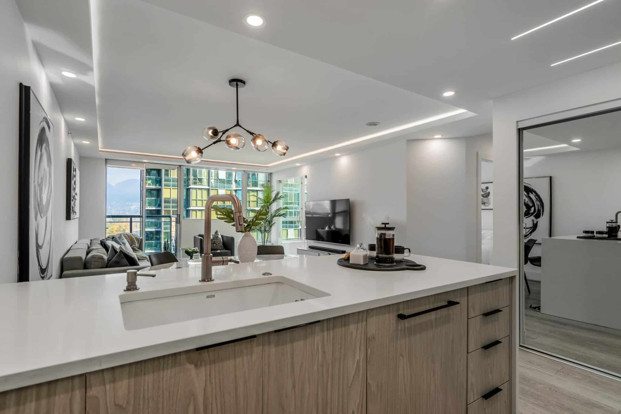 Rénovation à Montréal salon-cuisine